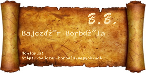 Bajczár Borbála névjegykártya